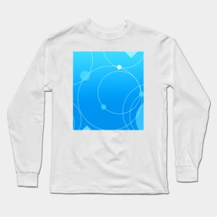 White Geometric Lined Circles Art Deco Pattern Design Long Sleeve T-Shirt